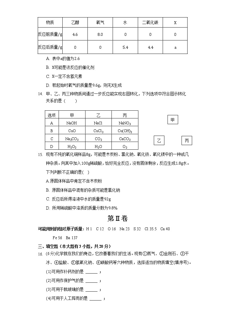 2022年天津市河东区中考模拟化学试卷（五）第3页