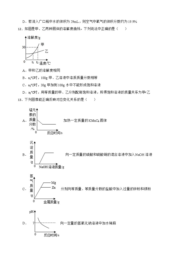 2022届河南省平顶山市中考二模化学试题解析版03