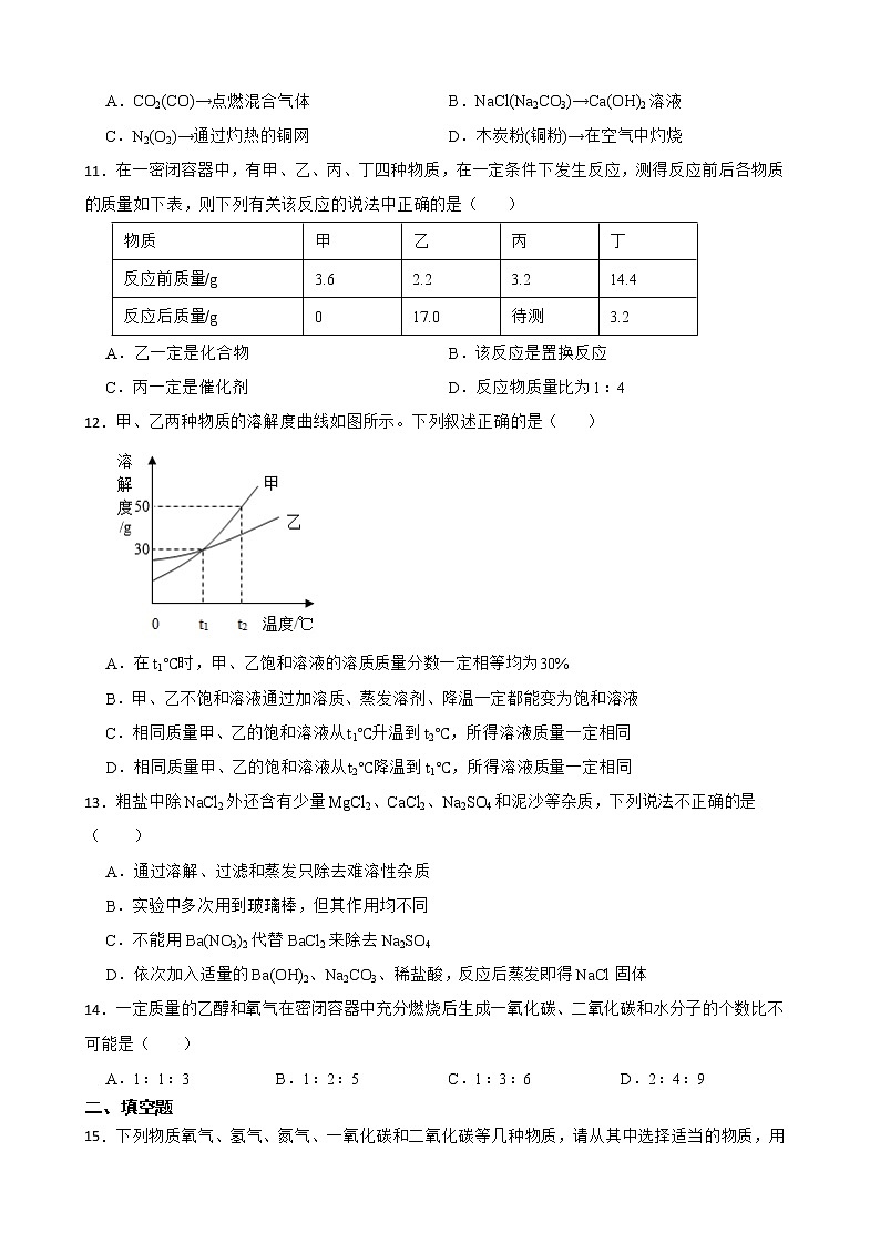 2022届河南省商丘市睢县中考一模化学试题解析版03