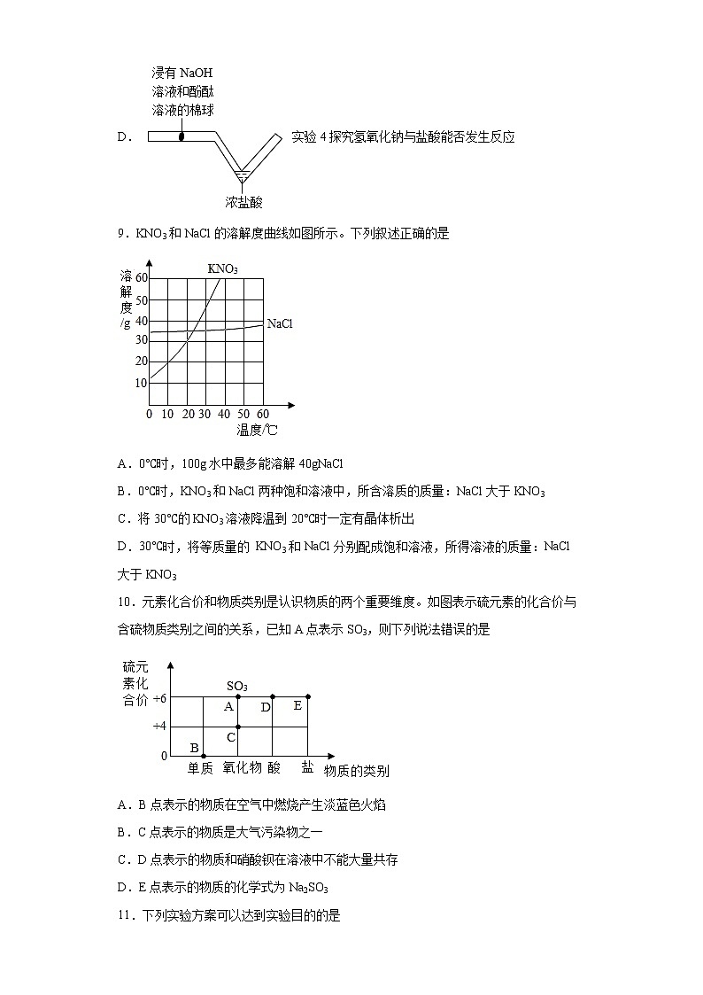 2022年江苏省盐城市建湖县中考二模化学试题(word版含答案)03
