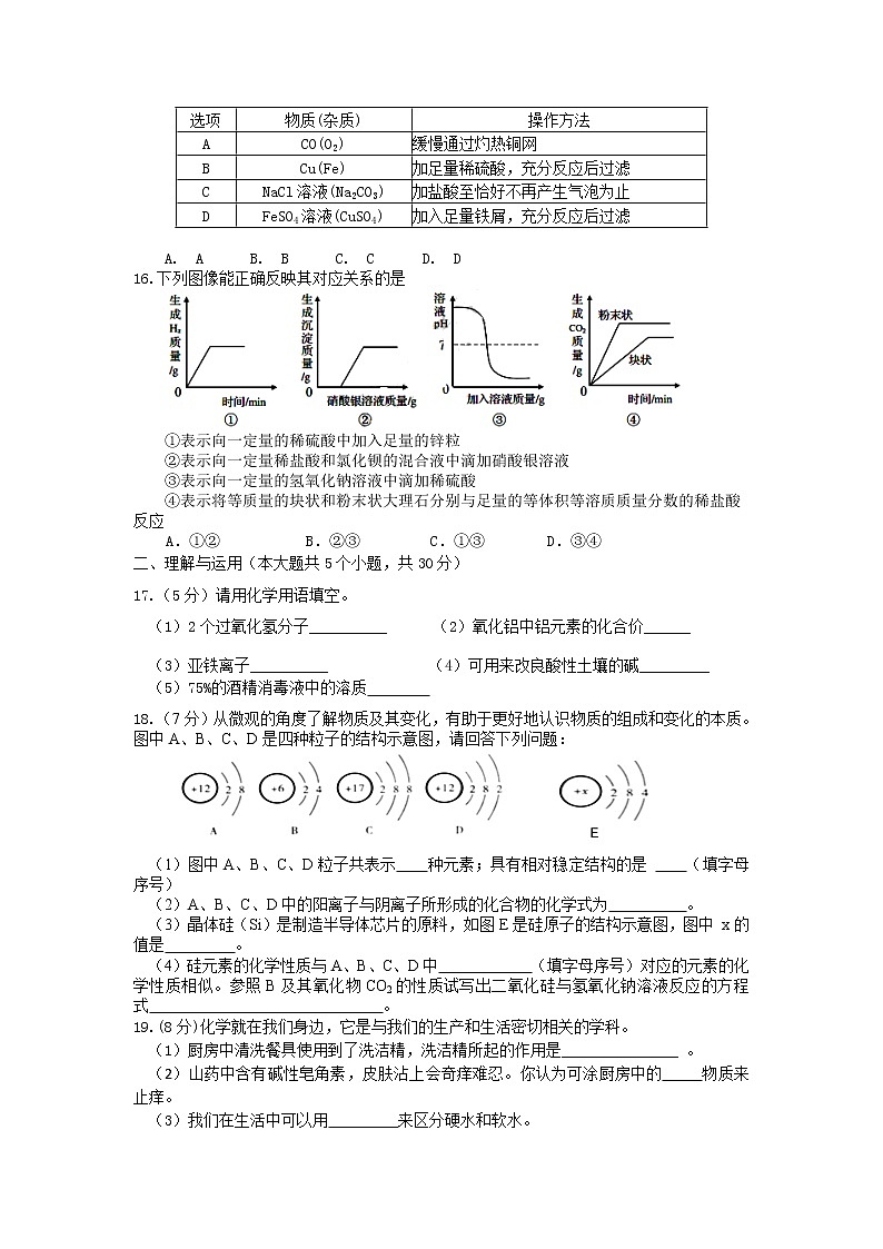 2022年山东省德州市初中学业水平模拟测试化学试题5 (word版含答案)03