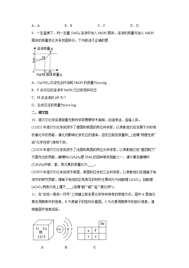 2022年陕西省初中学业水平考试全真模拟化学试题（五）(word版含答案)03