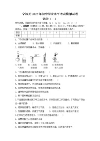 2022年湖南省永州市宁远县初中学业水平考试模拟化学试题（三）(word版含答案)