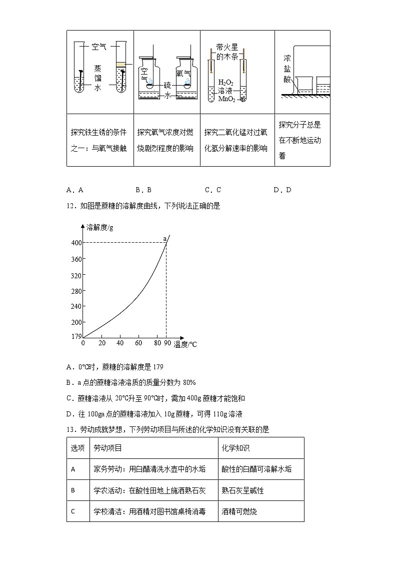 2022年广东省初中生学业质量监测联考第二轮（二模）化学试题(word版含答案)第3页