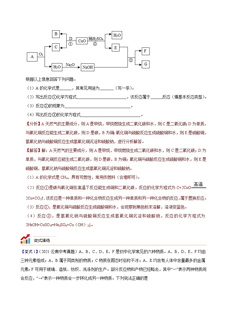 专题20  物质的转化与推断【热点专题】-2022年初三毕业班化学常考点归纳与变式演练（解析版）第3页