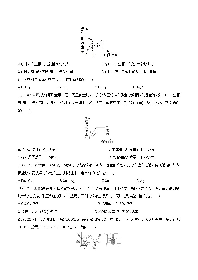 第8单元  金属和金属材料（练习）-2022年中考化学一轮复习讲练测（学生版）第2页