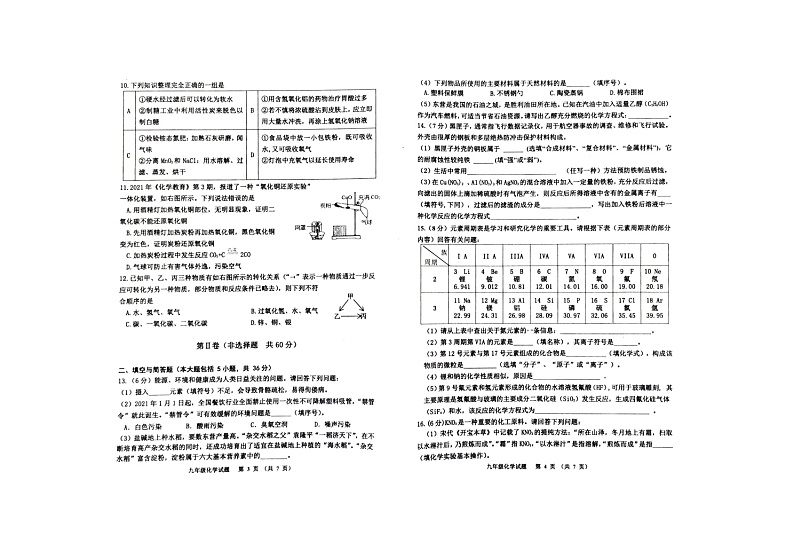 2022年山东省东营市河口区中考第二次仿真模拟化学试题（含答案）第2页
