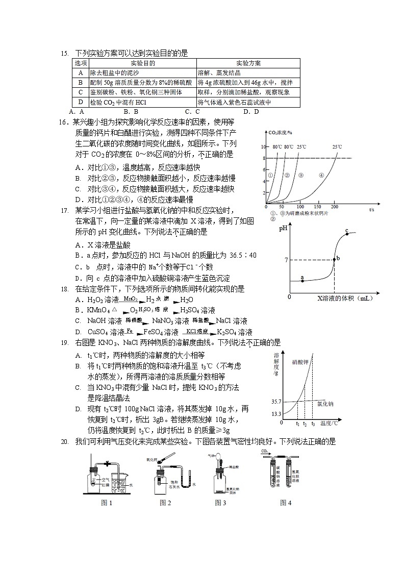 2022年江苏省苏州市高新区中考化学一模试题(word版无答案)第3页