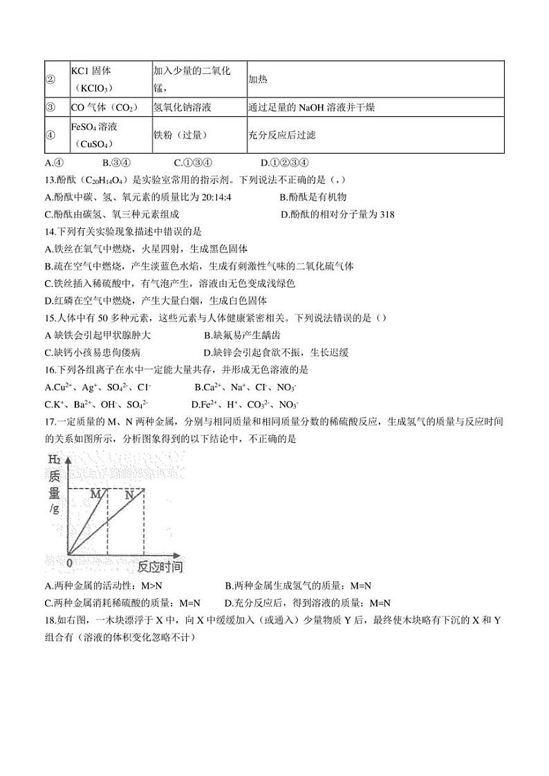 2022年云南省昆明市安宁市中考二模化学试题(含答案)第3页