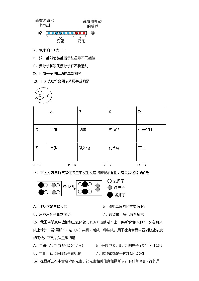 2022年中考化学备考单项选择题考前练习（有答案）第3页