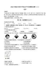 2022年山东省临沂市中考模拟化学试题（三）(word版含答案)