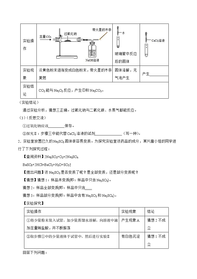 2022年中考化学二轮专题08 猜想与假设类实验探究题（含答案解析）第2页