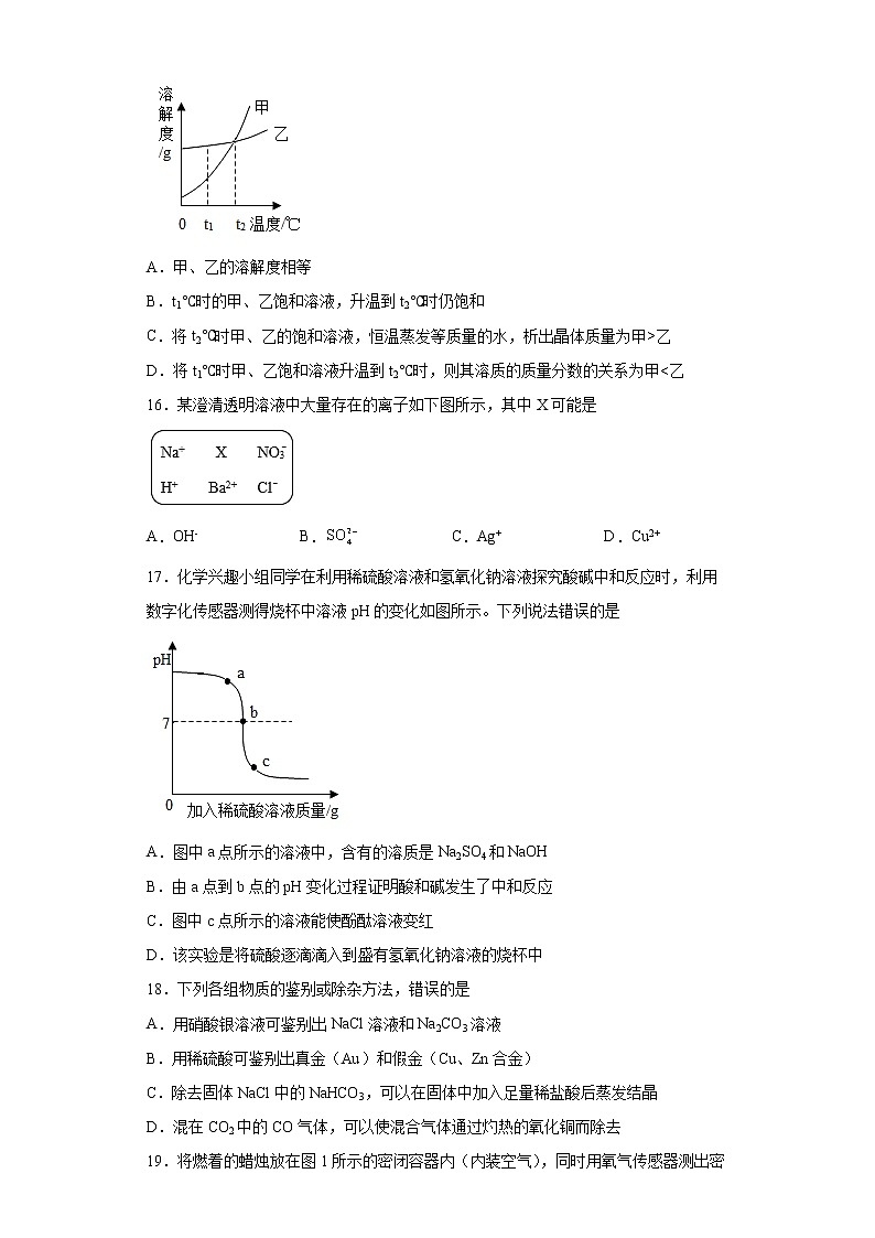 2022年广西贺州市中考模拟化学(word版含答案)练习题03