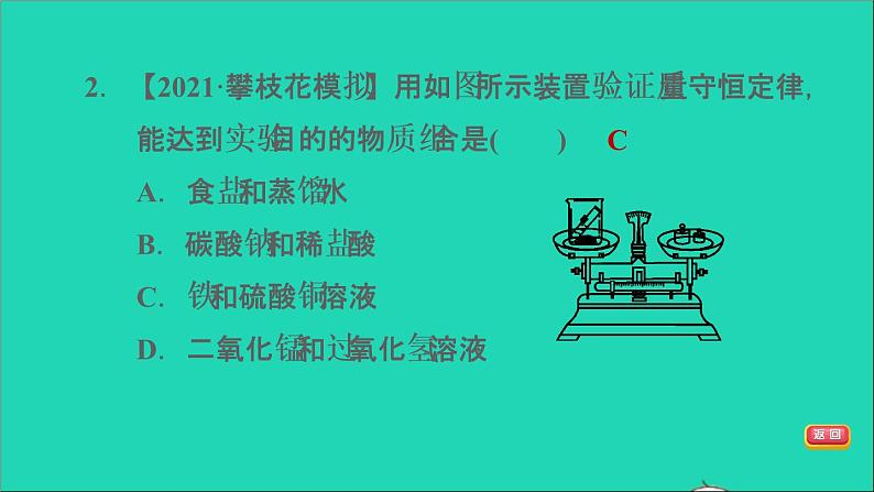 2022年中考化学模块三物质的化学变化第16课时质量守恒定律练本课件04