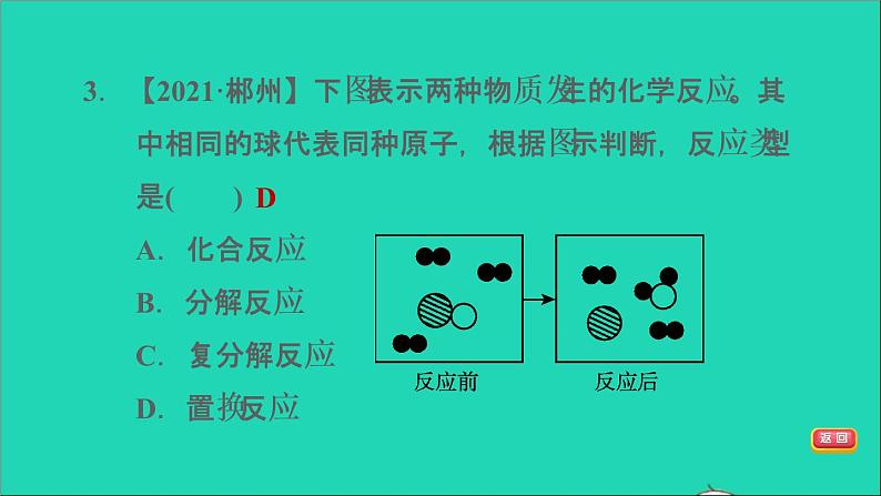 2022年中考化学模块三物质的化学变化第17课时化学方程式及基本反应类型练本课件第5页