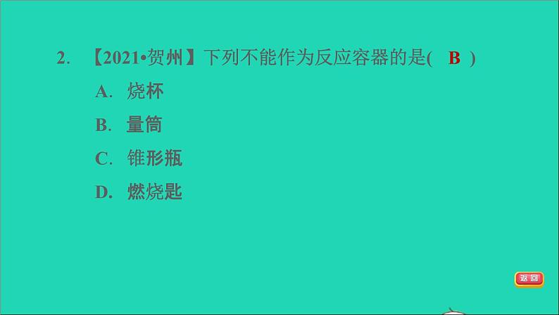 2022年中考化学模块五科学探究第20课时常见的仪器和基本实验操作练本课件04