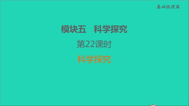 2022年中考化学模块五科学探究第22课时科学探究练本课件第1页