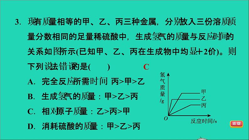 2022年中考化学模块一身边的化学物质第8课时金属的化学性质练本课件05