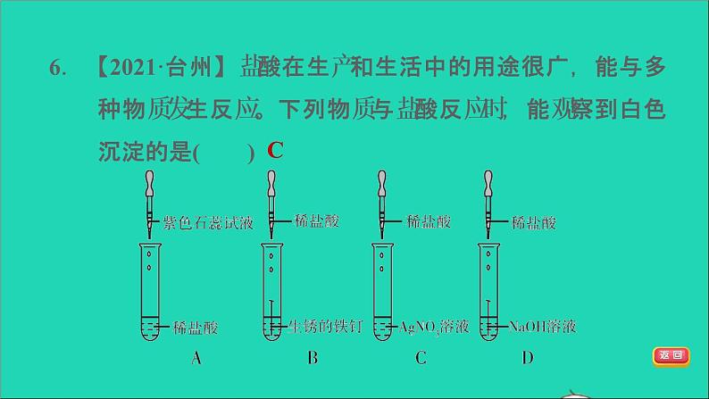 2022年中考化学模块一身边的化学物质第9课时酸和碱(一)练本课件08