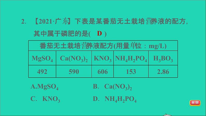 2022年中考化学模块一身边的化学物质第11课时盐化肥练本课件04