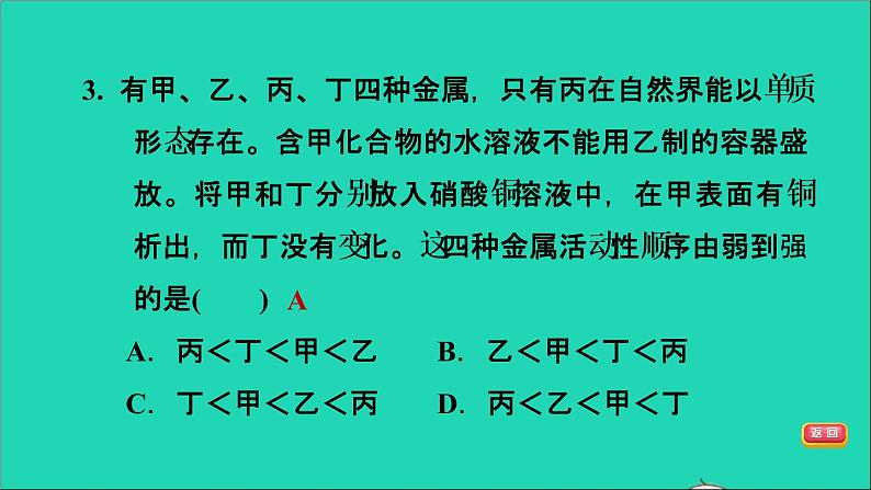 2022年中考化学模块一身边的化学物质难点加强练二金属练本课件第6页