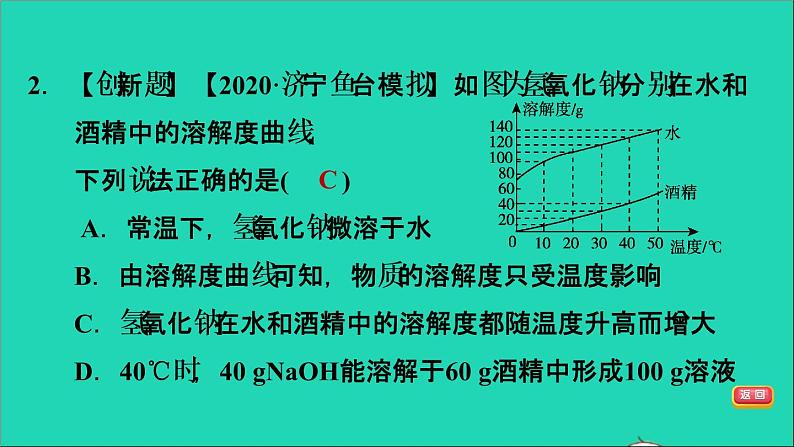 2022年中考化学模块一身边的化学物质难点加强练一溶解度曲线及其应用练本课件第5页