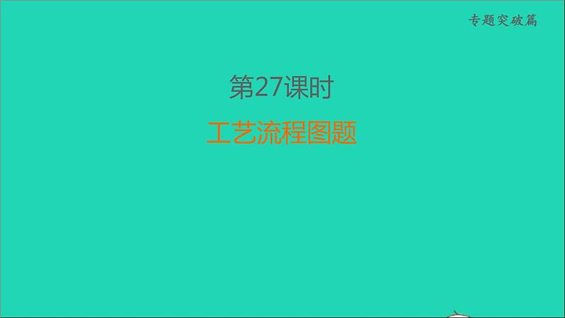 2022年中考化学专题突破篇第27课时工艺流程图题练本课件第1页