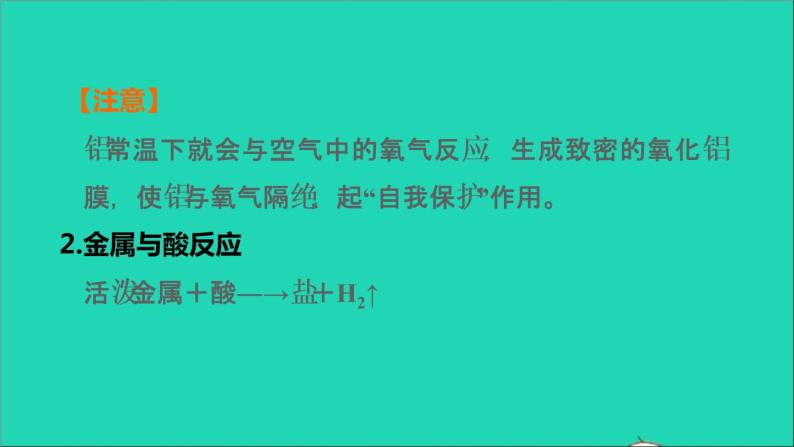 2022年中考化学基础梳理篇模块1身边的化学物质第8课时金属的化学性质讲本课件06