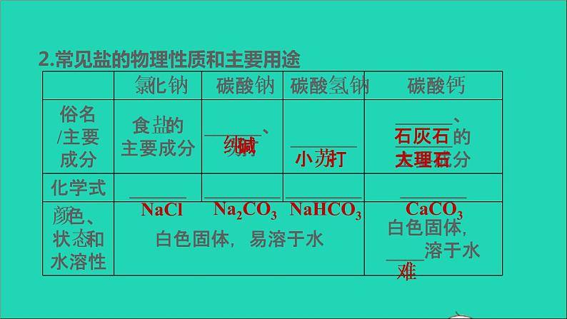 2022年中考化学基础梳理篇模块1身边的化学物质第11课时盐化肥讲本课第5页