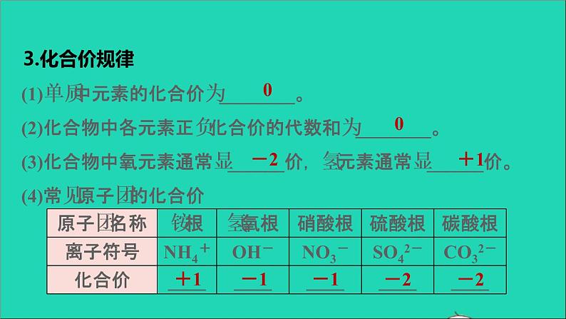 2022年中考化学基础梳理篇模块2物质构成的奥秘第14课时化学式和化合价讲本课件第8页