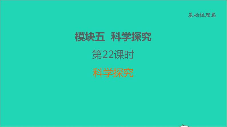 2022年中考化学基础梳理篇模块5科学探究第22课时科学探究讲本课件第1页