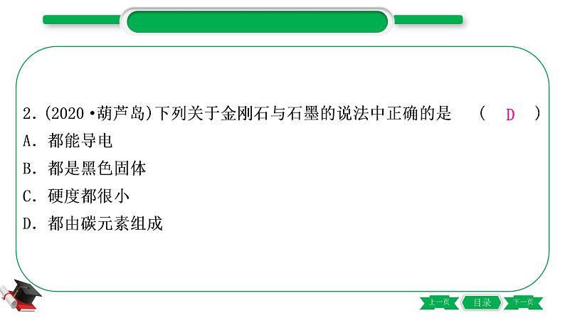 1-2 主题二　碳和碳的氧化物（精练）-2021年中考化学一轮复习精讲精练优质课件（全国通用）第3页