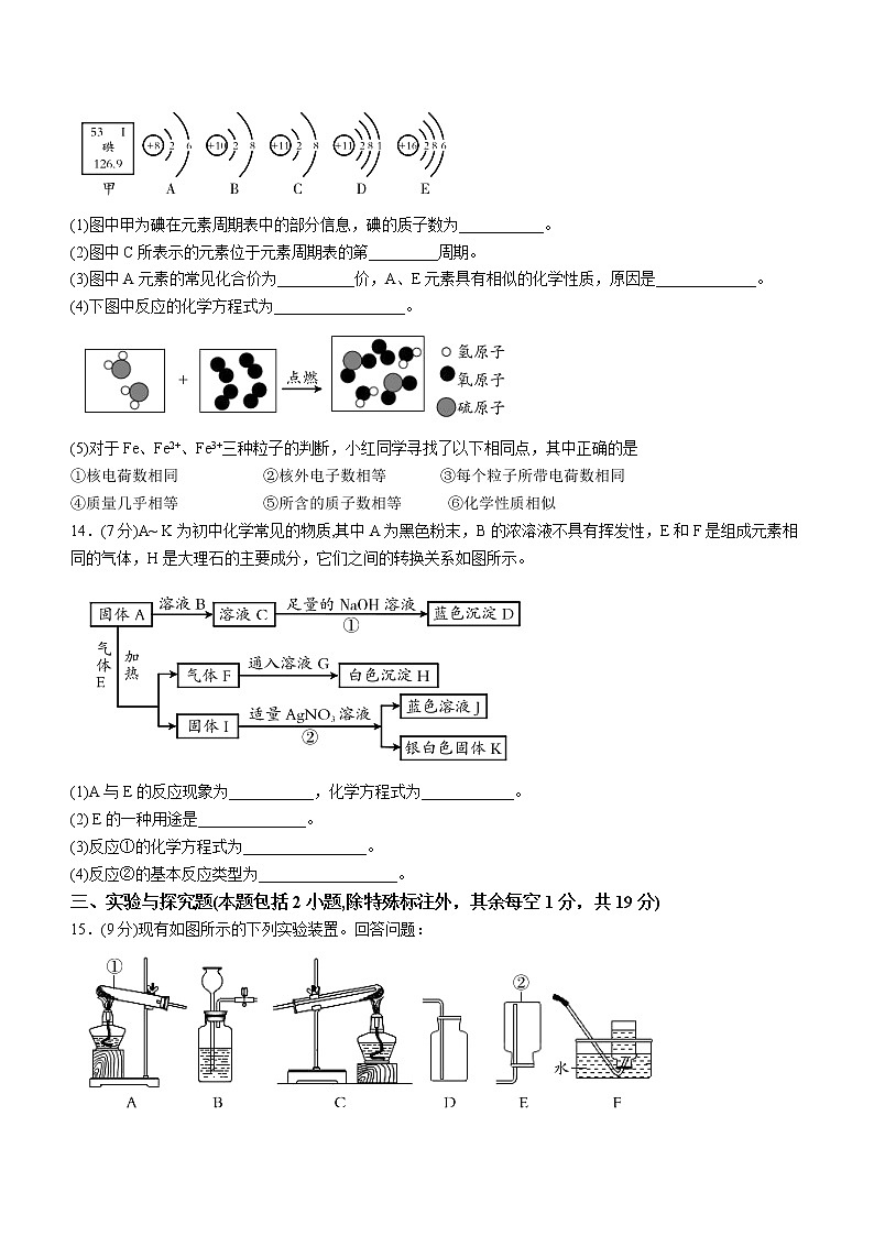 2022年甘肃省武威市高中招生及毕业会考模拟化学试题（五）（有答案）第3页