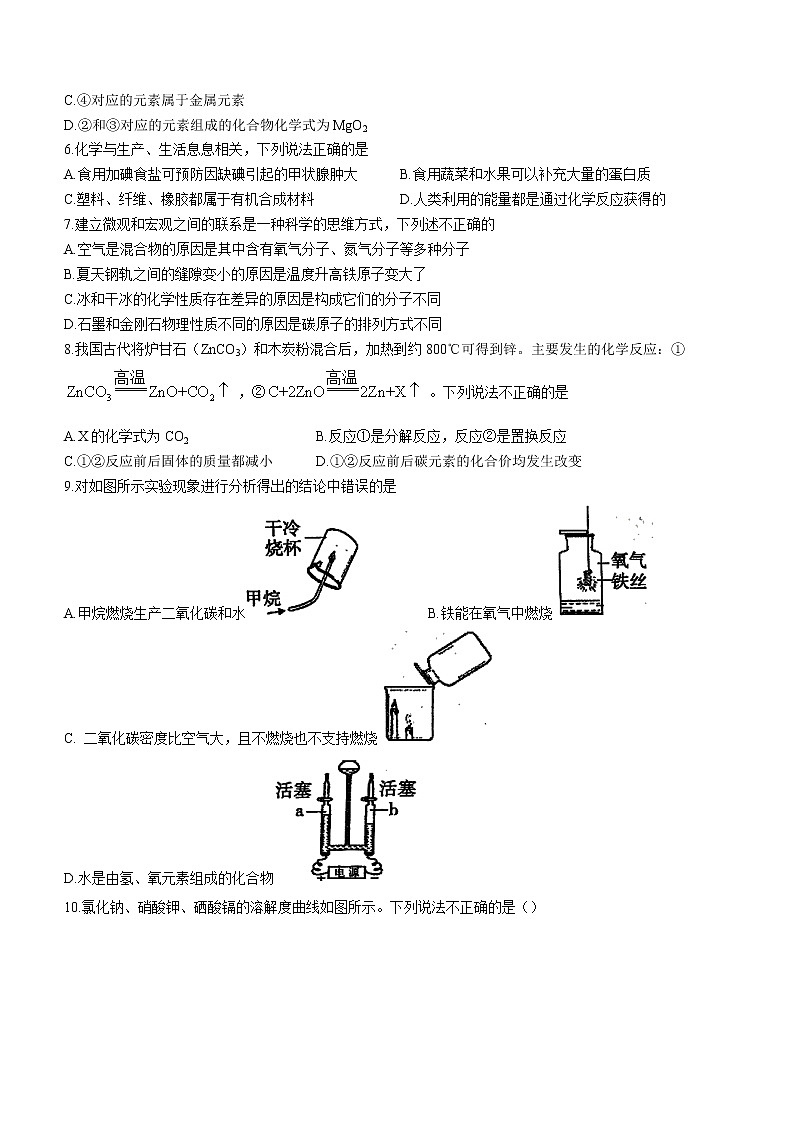 2022年辽宁省阜新市海州区、细河区中考一模化学试题（有答案）02