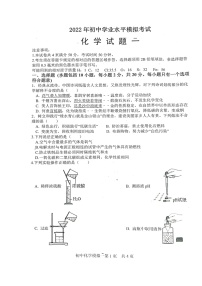 2022年山东省菏泽市巨野县中考二模化学试题（有答案）