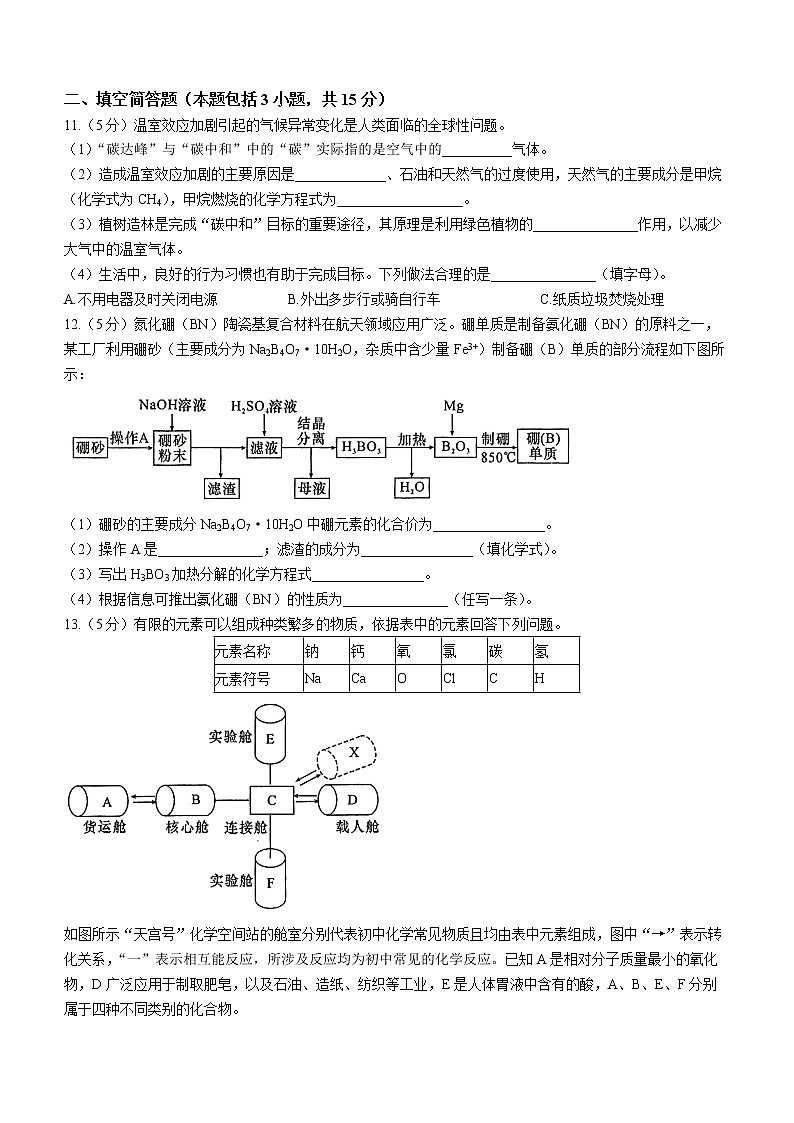 2022年湖北省黄冈市中考模拟化学试题4（有答案）03