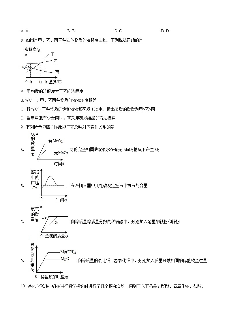 2022年山东省济宁市泗水县中考二模化学试题（有答案）第3页