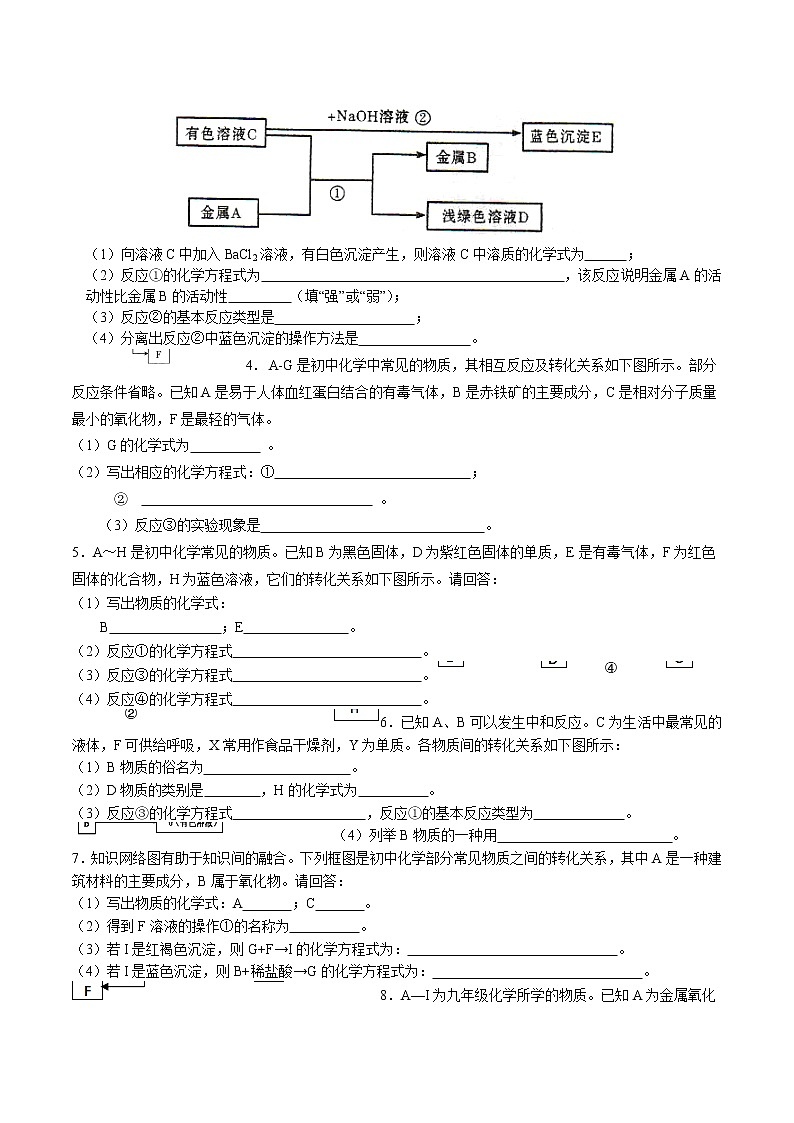 2022年中考化学点对点总复习专题03  物质的推断第3页