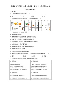 初中化学鲁教版 (五四制)九年级全册2 化学元素与人体健康课时练习