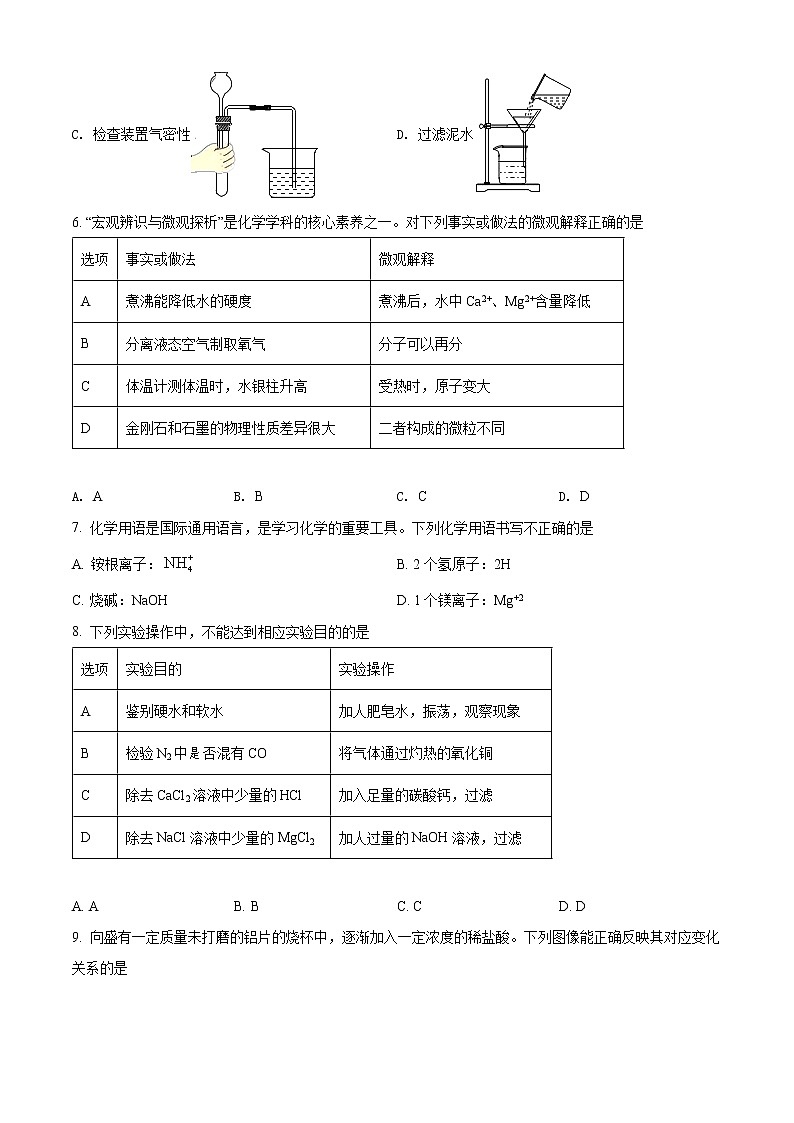 2022年陕西省宝鸡市岐山县中考一模化学卷及答案（文字版）02