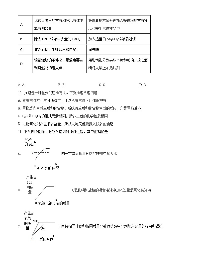 2022年湖北省荆州市中考一模化学卷及答案（文字版）03