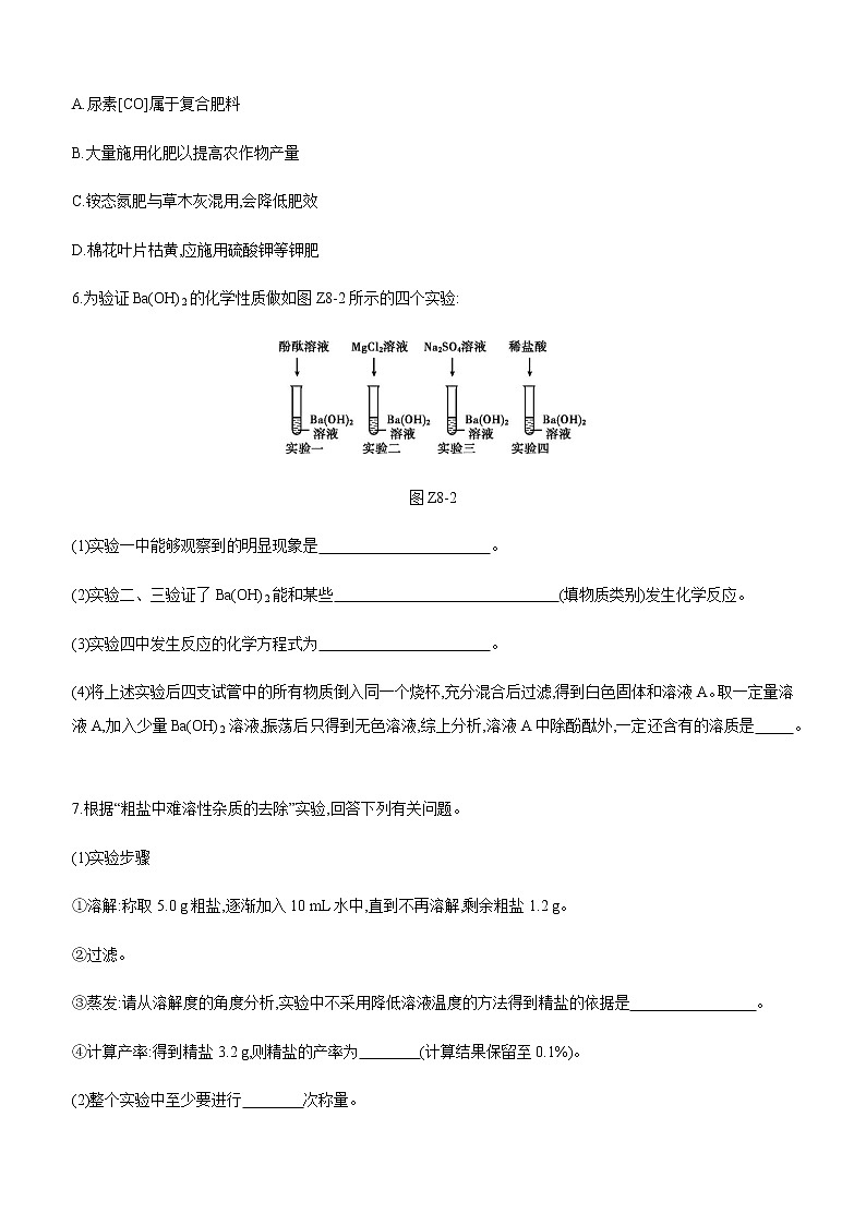 中考化学第一轮复习课时训练（含答案）：08盐　化肥02