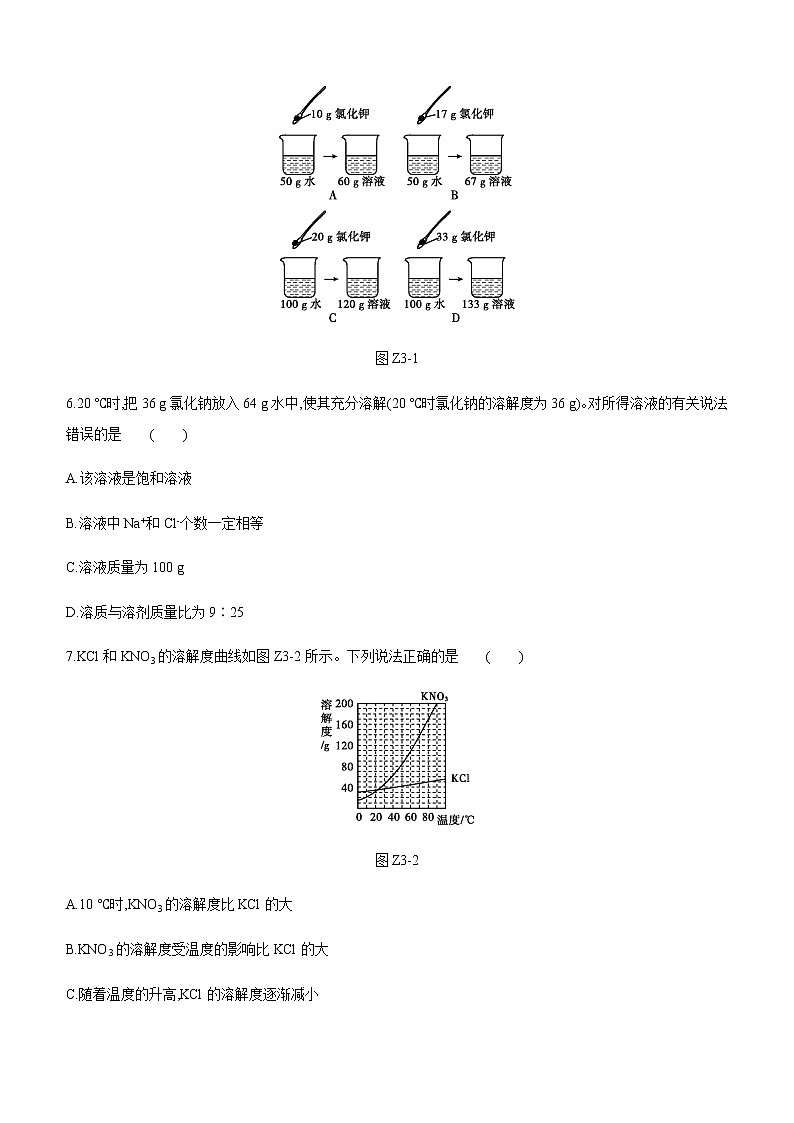 中考化学第一轮复习课时训练（含答案）：03溶液的形成　溶解度第2页