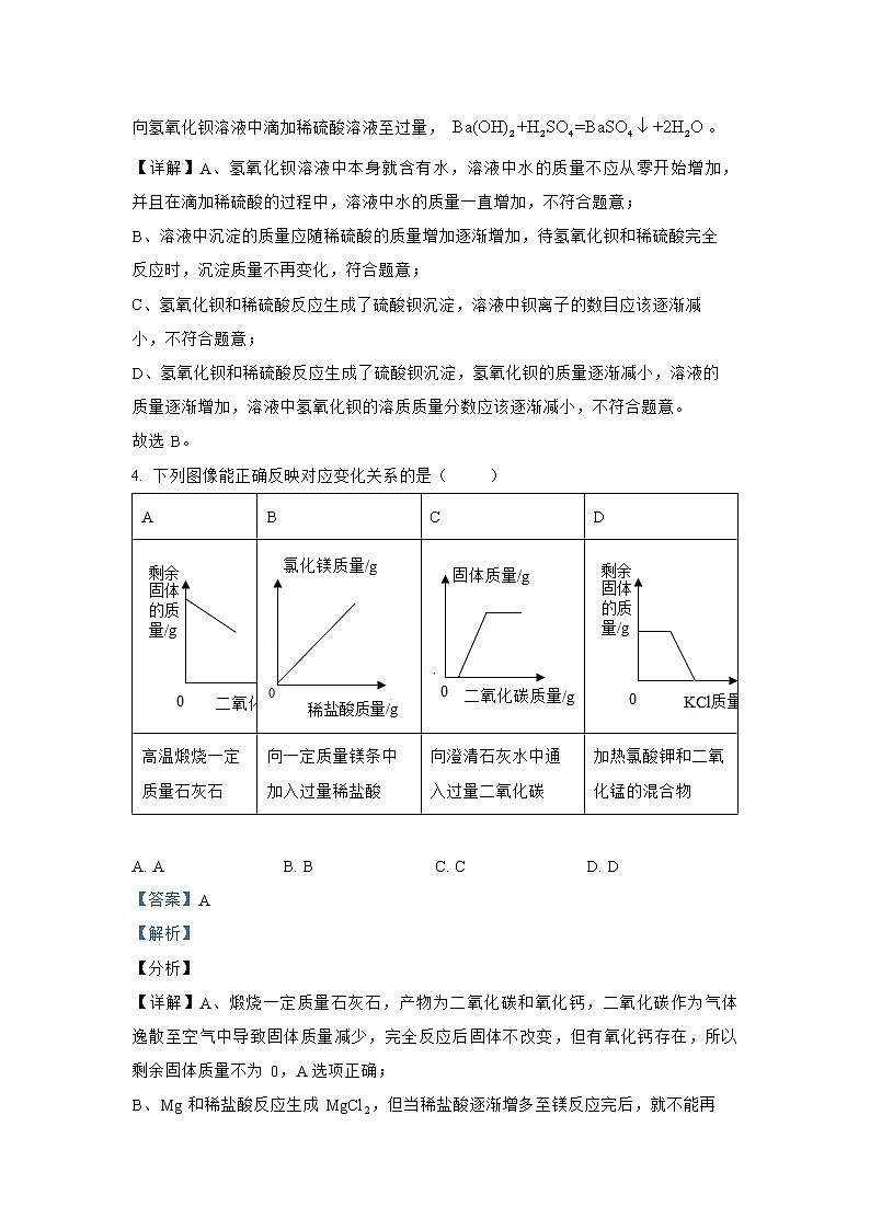 专题04 坐标图像题（四）-2022年中考化学考前查漏补缺提分专题精练（全国通用）第3页