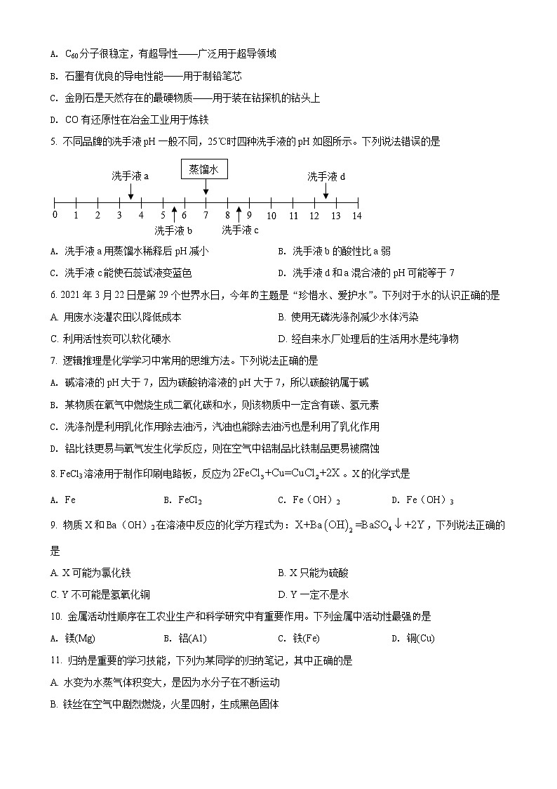 2022年山东省枣庄市台儿庄区中考一模化学卷及答案（文字版）02
