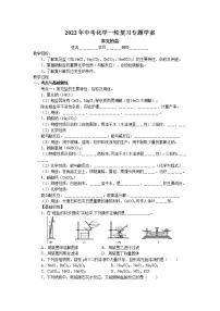 2022年中考化学一轮复习专题学案-常见的盐