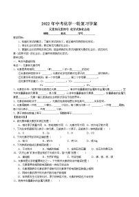 2022年中考化学一轮复习专题学案- 元素和元素符号 化学式和化合价