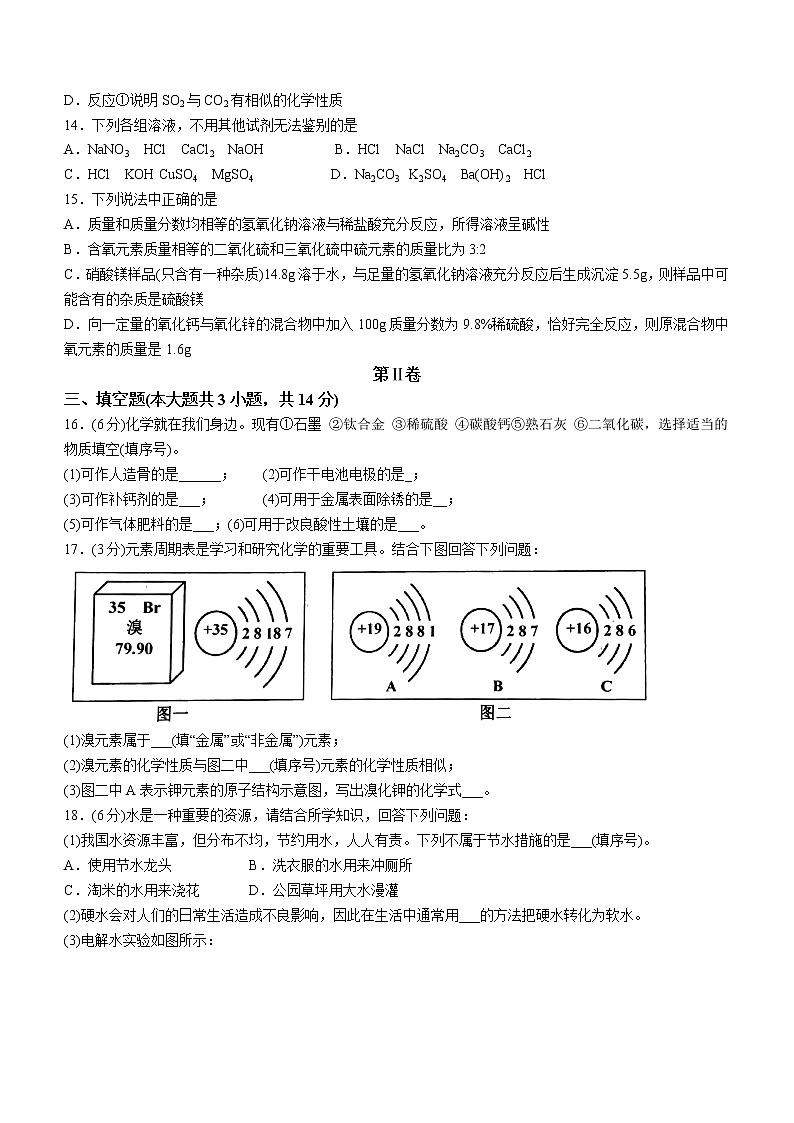 2022年天津市蓟州区宝坻区武清区等部分区中考二模化学试题（无答案）第3页