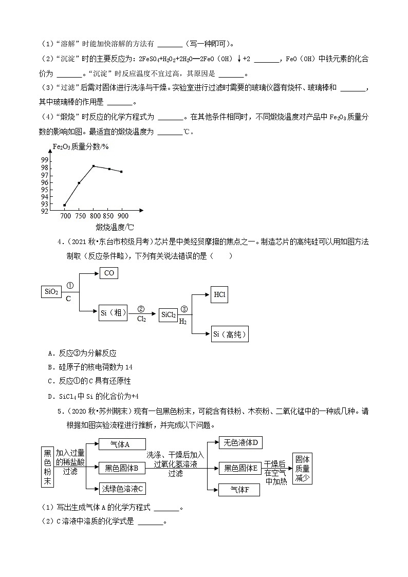 2022年江苏省中考化学冲刺复习-物质推断六大题型①第2页