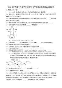 2022年广东省中考化学冲刺复习-化学实验练习